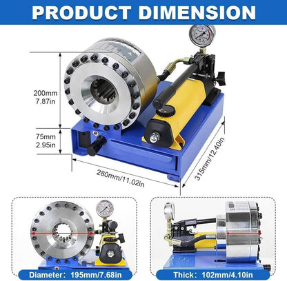 Solidspare 5600KN Hydraulic Hose Crimper Pipe Clamping Machine With 8 Sets Dies 10mm-30mm