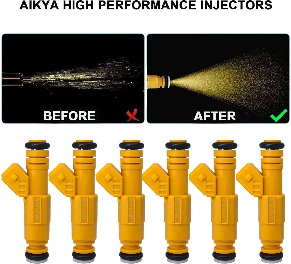 Solidspare 6Pcs New Fuel Injectors 0280155710 For 87-98 JEEP Cherokee 4.0L EV1 4 Hole