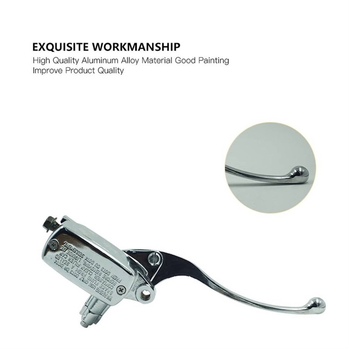 Solidspare 7/8" 22mm Right Motorcycle Handlebar Front Brake Clutch Master Cylinder Chrome