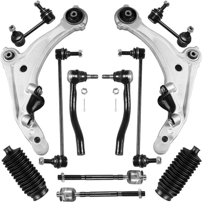 Solidspare 12Pcs Front Lower Control Arm Tie Rod Sway Bar Kit For 2009-2014 Nissan Maxima