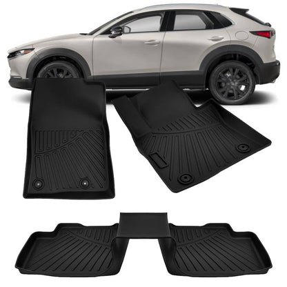 Solidspare Fits for 2020-2024 2025 Mazda CX-30 3PCS Floor Mats Front and Rear Row Liners