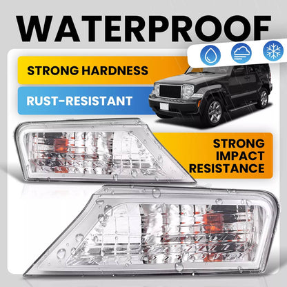 Solid Spare Left&Right Clear Marker Signal Corner Parking Lights For Jeep Liberty 2008-2012