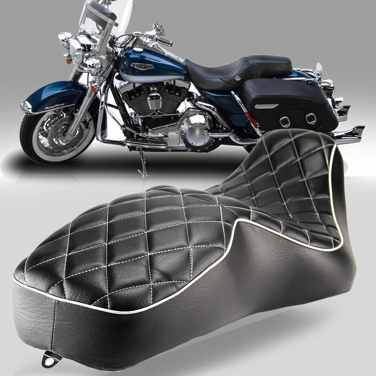 Solidspare Driver Passenger Seat Two-up For Harley Touring Road King 1997-2007