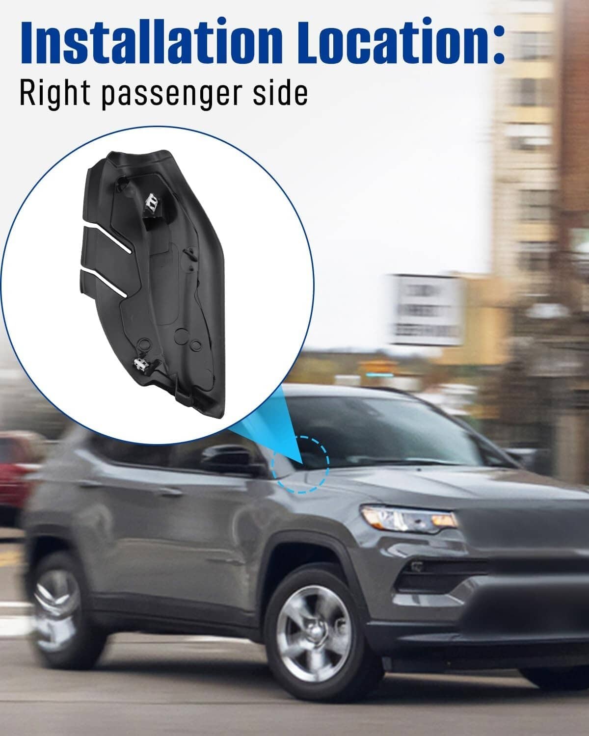 Solid Spare For Jeep Compass 2018-2025 Left & Right Cowl Side Panel Trims Black
