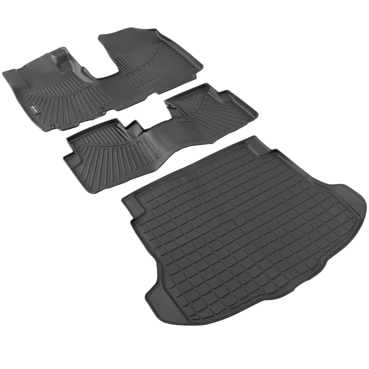 Solidspare Front Floor Mats & Rear Cargo Liner for 2007-2011 Honda CRV LX/SE/EX/EX-L TPE