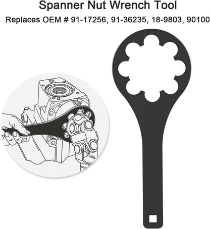Solid Spare Bearing Carrier Nut & Spanner Wrench Drive Tool For Mercruiser Alpha 1, Gen 2