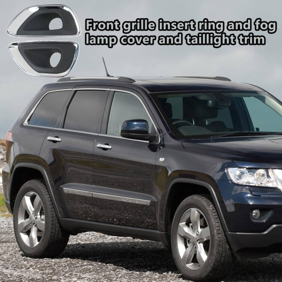 Solid Spare 1Pair Fog Light Lamp Bezel Bumper Trim Cover For 2014-16 Jeep Grand Cherokee