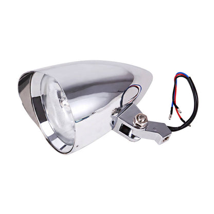 Solidspare Chrome Motor High-Low Visor Bullet Headlight Lamp for Harley Bobber Chopper Dyna