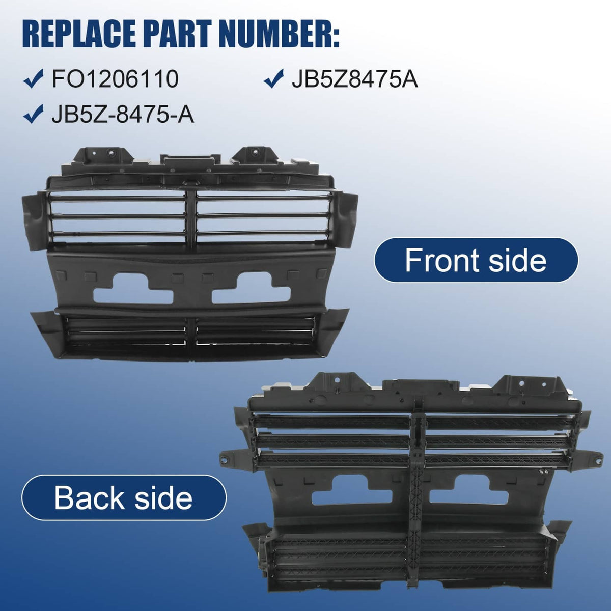 Solidspare Radiator Shutter W/ Motor Assembly For 2013-2019 Ford Explorer JB5Z8475A