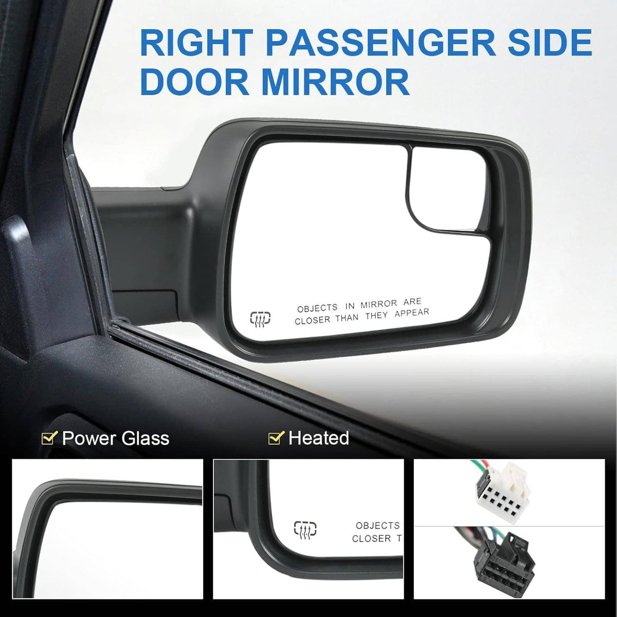 Solidspare Heated Mirror w/Power Fold Signal Light Right For 2019-2024 Ram 1500 68276500AH
