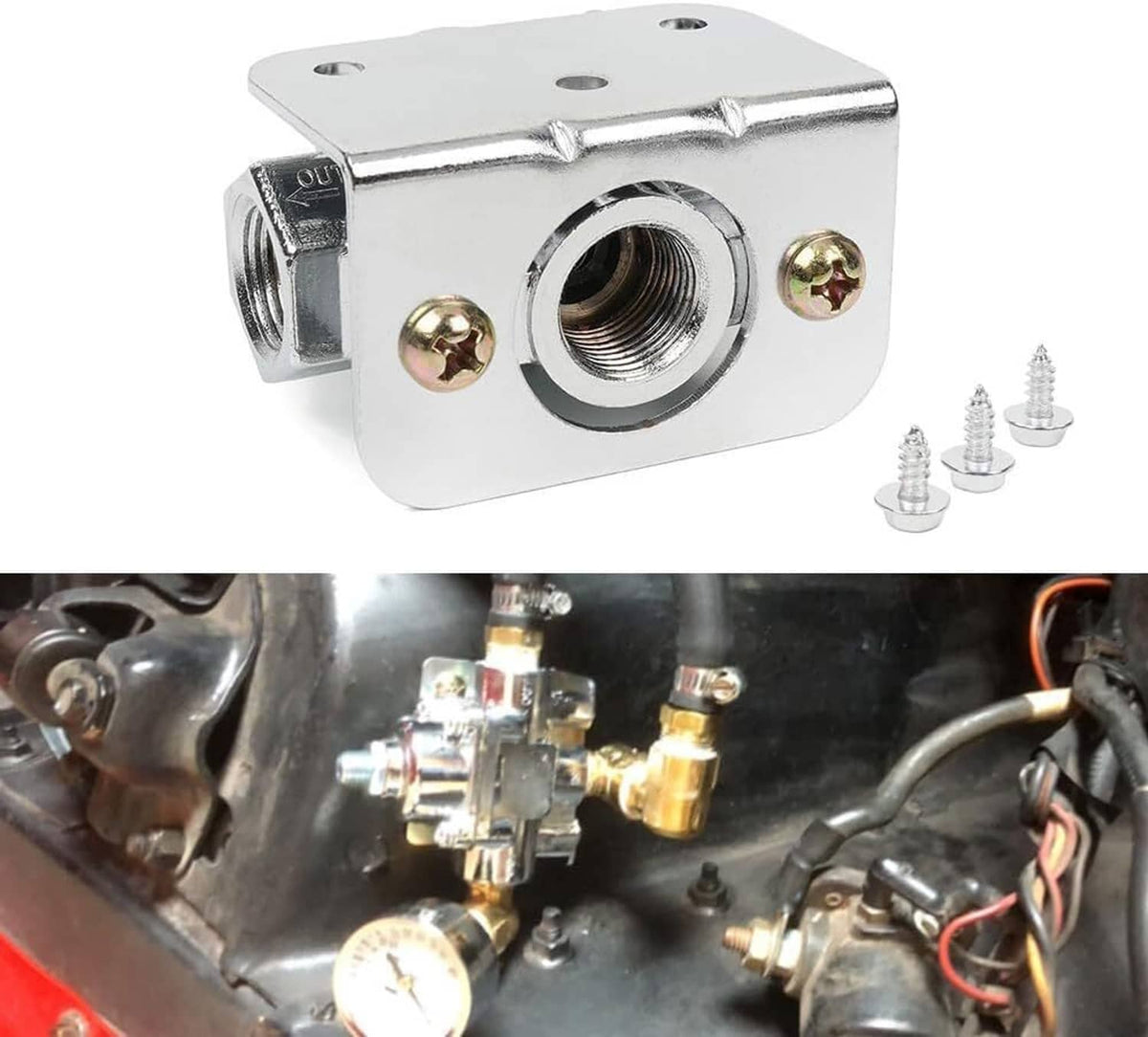 Solidspare Fuel Pressure Regulator Carburetor Chrome Fit Holley 12-803 2 Port 4 1/2 to9 PSI