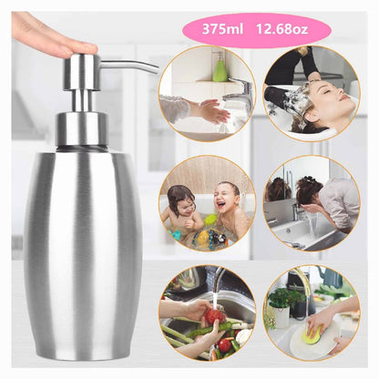 Solid Spare Stainless Steel Lotion / Soap Dispenser Stainless Steel Pump 13 Oz
