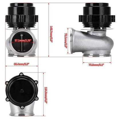 Solidspare Black 60MM Vband Flange Clamp Wastegate EWG Waste Gate 10 & 18 PSI Spring Kits