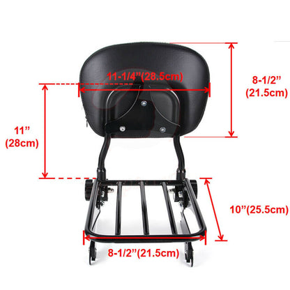 Solidspare 94-03 Backrest Sissy Bar + Luggage Rack For Harley Sportster XL 883 1200 Custom