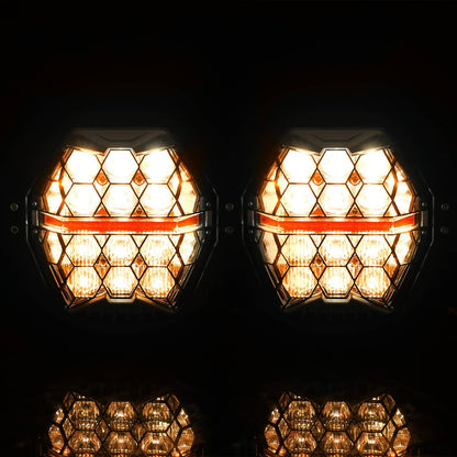 Solidspare LED Amber/Clear Dual Headlight For Harley Road Glide 2015-2024 DRL Hi/Low Beam
