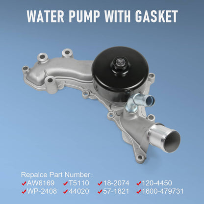 Solidspare Water Pump For 2011-2015 Jeep Grand Cherokee Dodge Journey Ram 1500 V6 DOHC 3.6L