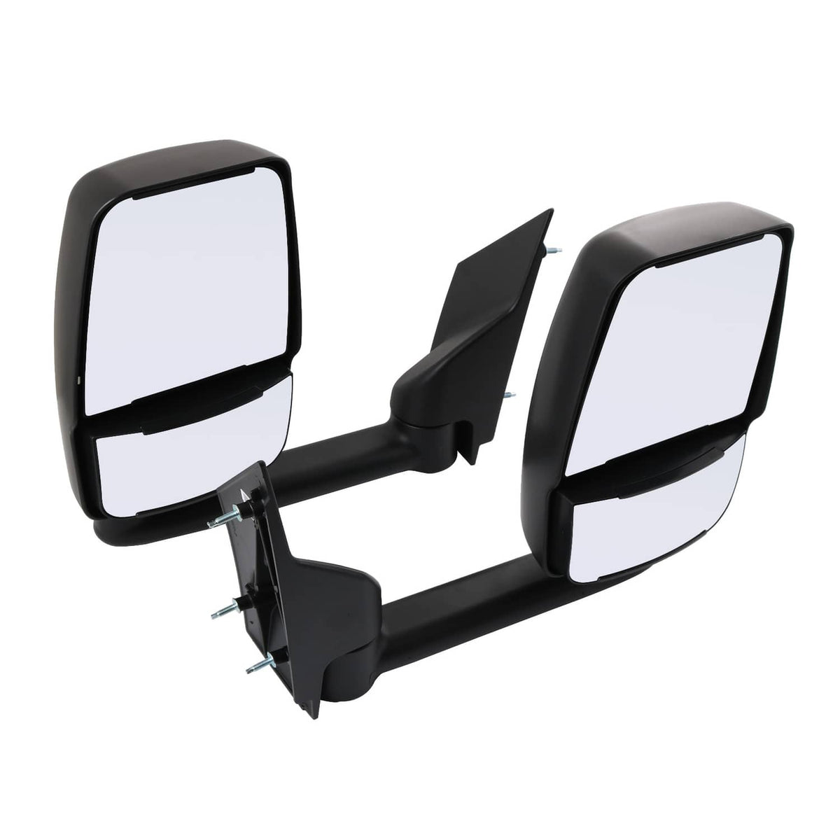 Solidspare LH + RH Pair Manual Tow Mirrors For 2003-2017 Chevy Express Savana Van Smooth