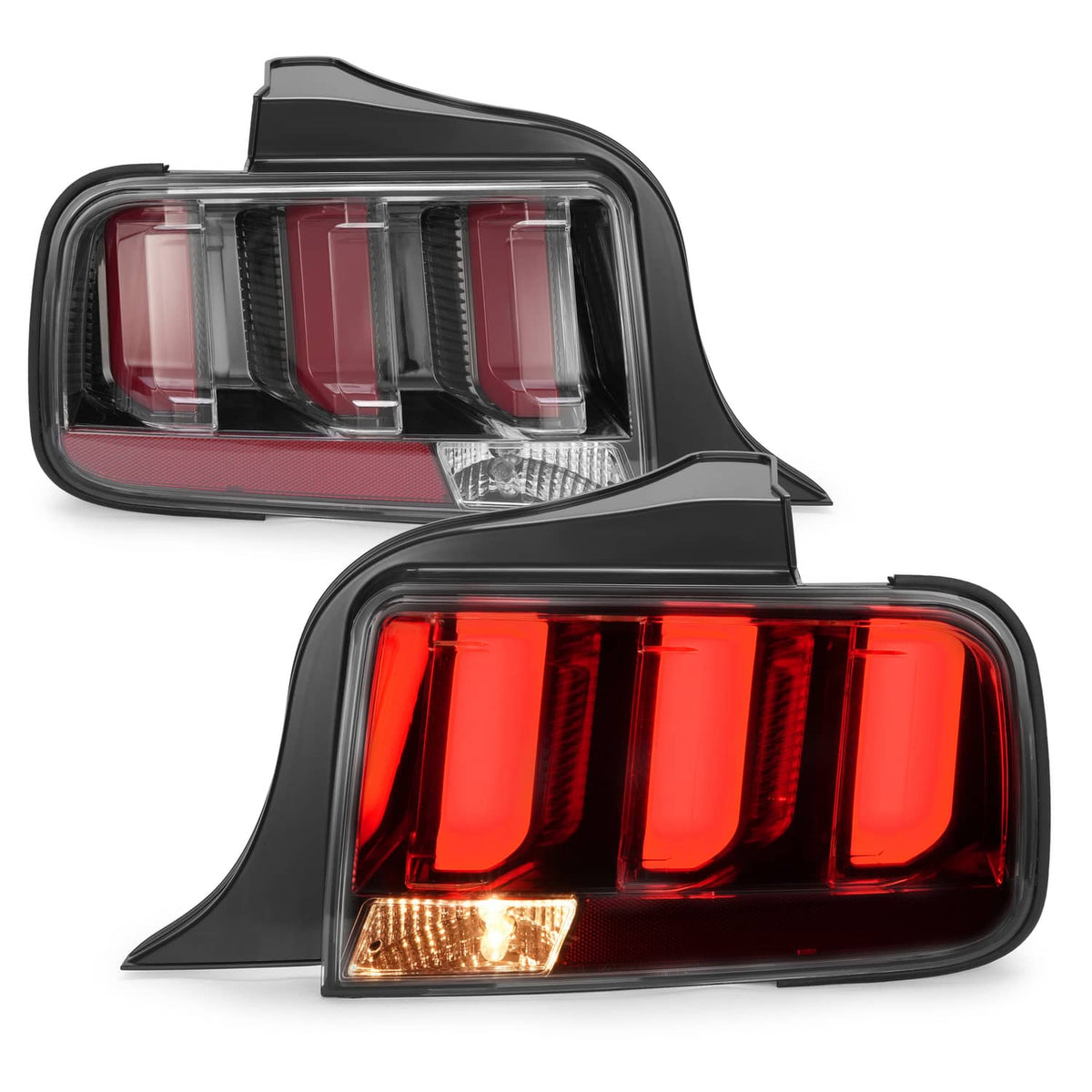 Solid Spare For Ford Mustang 2005-2009 Clear Lens LED Tail Lights Rear Brake Lamps Set 05-09