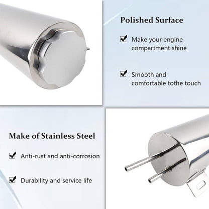 Solidspare 3" x 9" Polished Stainless Steel Radiator Coolant Overflow Catch Puke Tank 32OZ