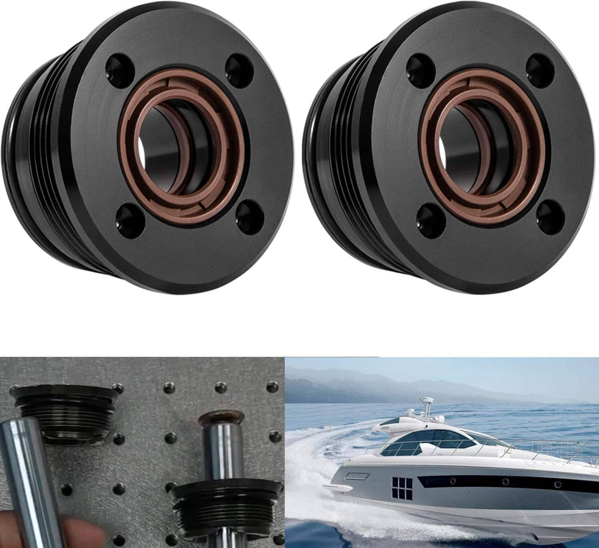 Solid Spare 2Pcs Trim Tilt Cylinder RAM End Cap Rebuild/Repair Kit for Volvo Penta 290 DP SP