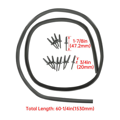 Solid Spare For 2008-2022 Dodge Challenger Engine Hood Bumper Weatherstrip Seal w/ 12*Rivet