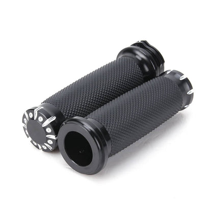Solidspare Motorcycle 1" Handlebar Hand Grips For Harley Touring Softail Dyna Sportster XL