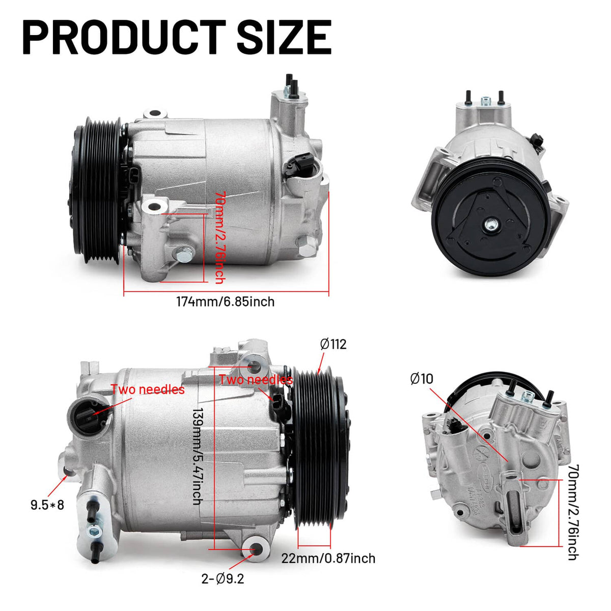 Solidspare A/C Compressor with Clutch For Maserati Ghibli Sedan 2014-2019 V6 3.0L 35232024F
