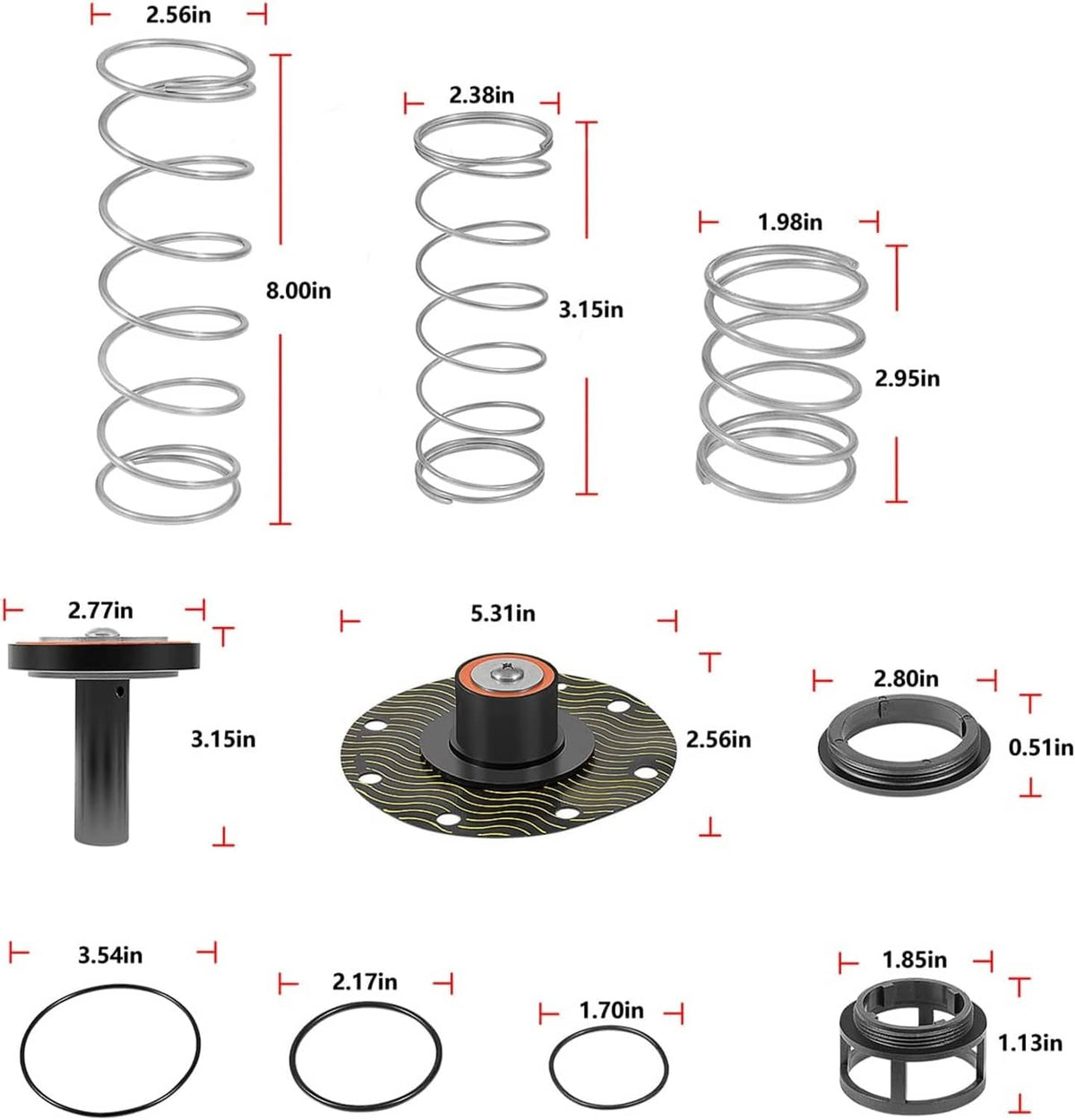 Solid Spare 1-1/4"-2" Model for Wilkins Zurn 975XL 975XL2 Backflow Preventer Repair Kit