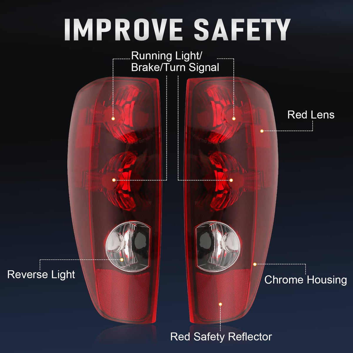 Solidspare Pair Tail Lights Lamps Left + Right For 2004-12 Chevy Colorado GMC Canyon Pickup