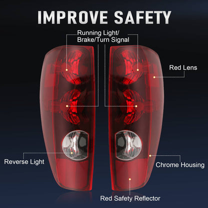 Solidspare Pair Tail Lights Lamps Left + Right For 2004-12 Chevy Colorado GMC Canyon Pickup