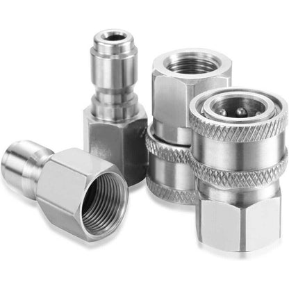 Solidspare 8Pcs NPT 3/8 Inch Stainless Steel Male and Female Quick Connector Kit Pressure