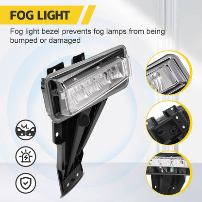 Solid Spare For Ford F-250 F350 F450 Super Duty 20-22 Fog Lamp Lights Driver Side LED