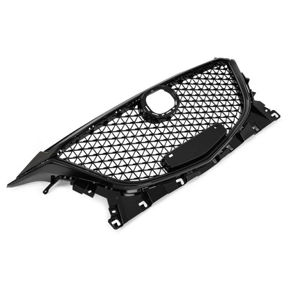 Solid Spare For Mazda 3 Axela 2014-2016 15 Honeycomb Upper Grille Bumper Assembly Set Black