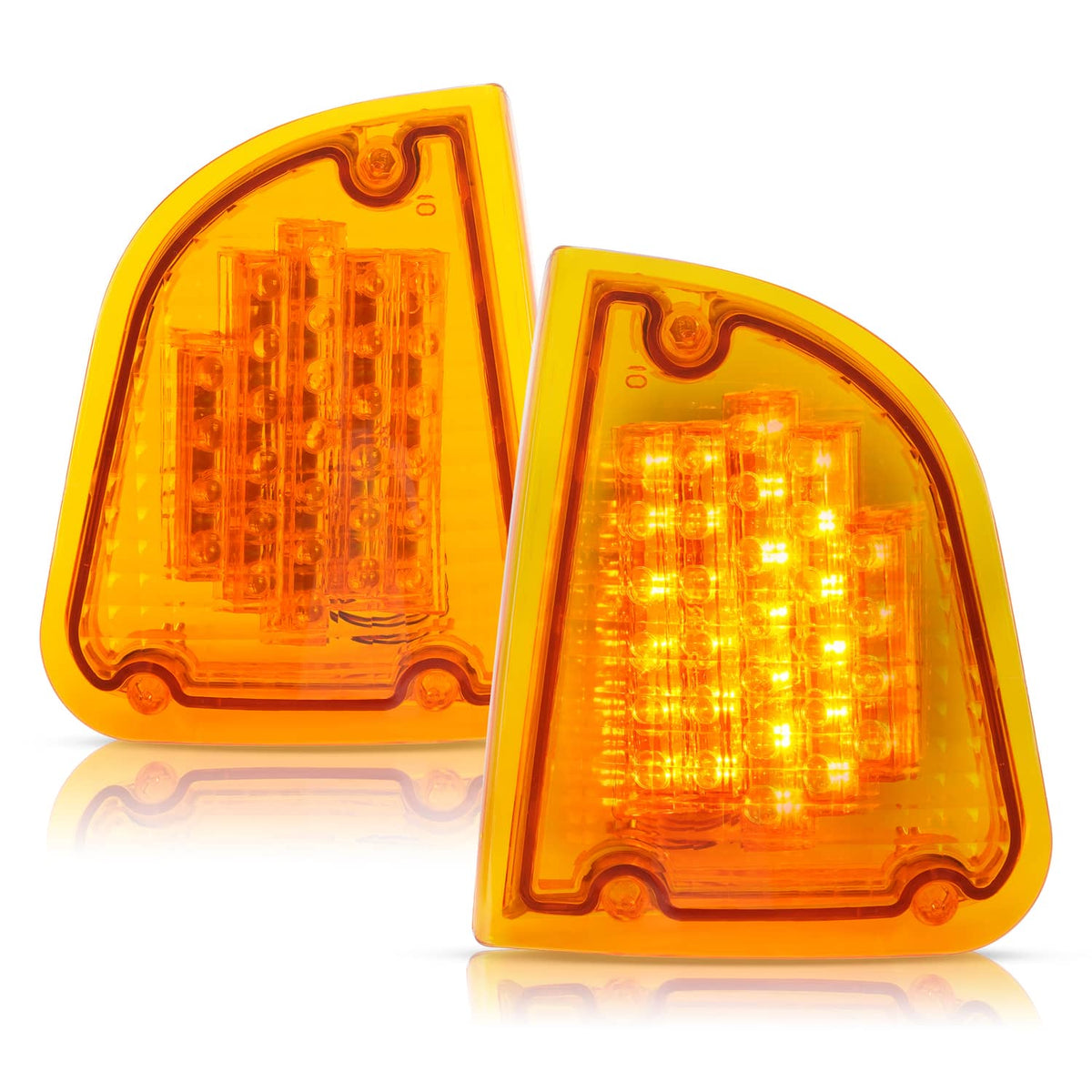 Solid Spare Pair Amber LED Turn Signal Lights For KW Kenworth K300 T300 T330 T600 1986-2008