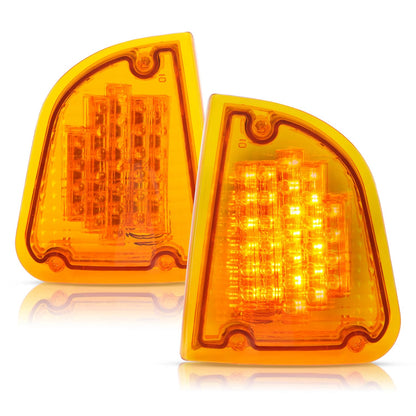 Solid Spare Pair Amber LED Turn Signal Lights For KW Kenworth K300 T300 T330 T600 1986-2008
