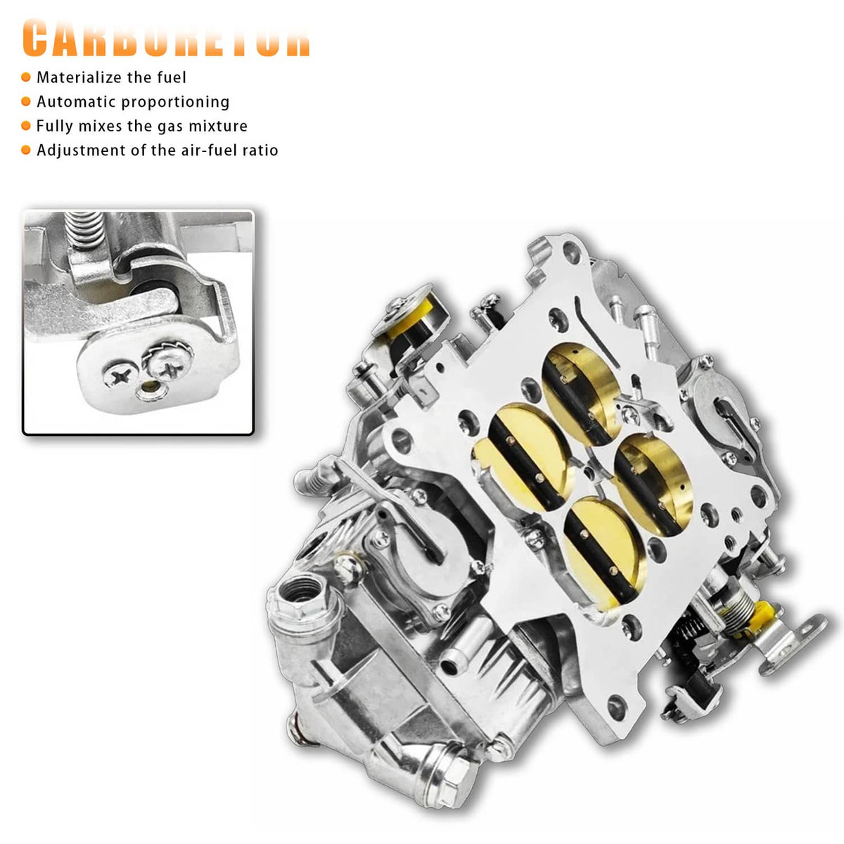 Solidspare BR-67201 850CFM 4 Barrel Carburetor Double Pumper Mechanical Performance Race