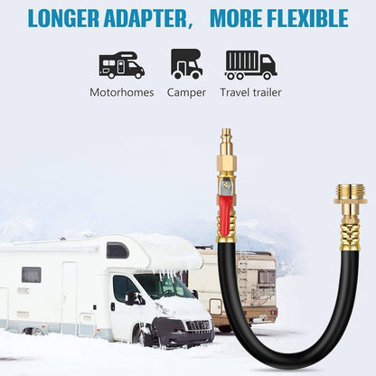 Solidspare Camper Winterizing Kit Blowout Shut Off Valve Adapter Hose Faucet For RV Trailer