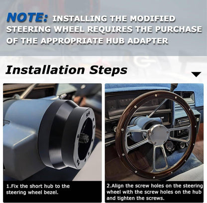 Solidspare 5 & 6 Hole Short Steering Wheel Hub Adapter for Flaming River Ididit GM Chevy