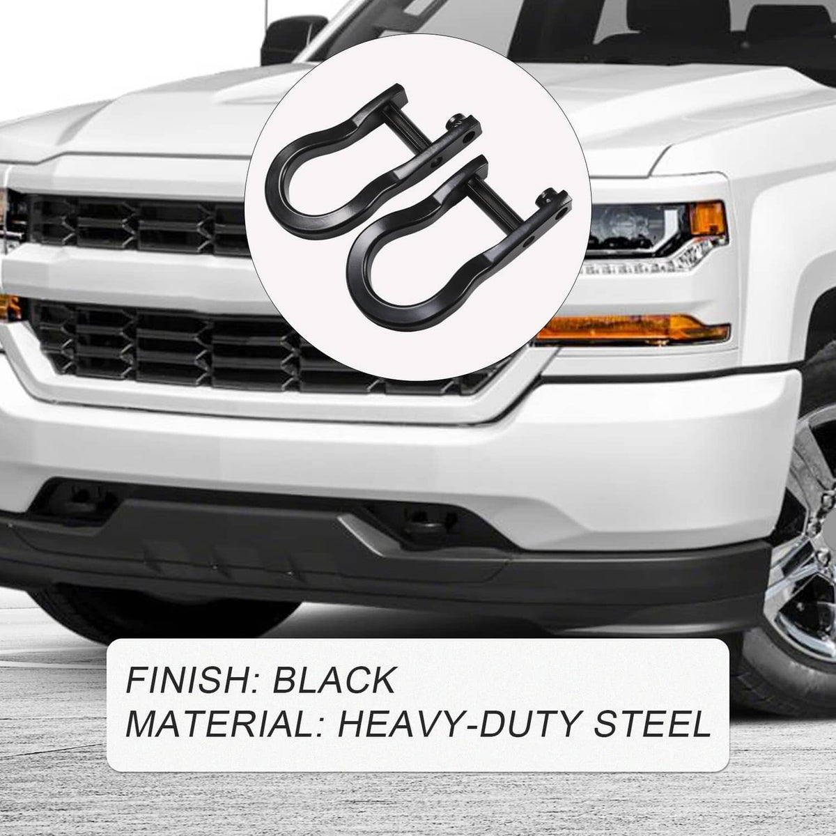 Solidspare Black Tow Hooks kit For GM Chevrolet Silverado Sierra 1500 2007-2019 84072463