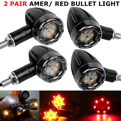 Solidspare For Sports Motorcycle Dirt Bike Light Blinker 4x Turn Signal LED Indicators Dual