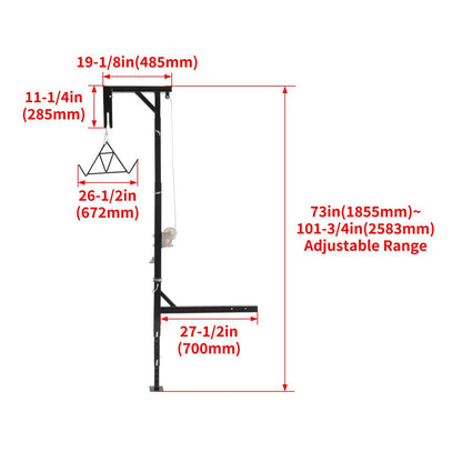 Solid Spare 600lb Truck Hitch Game Hunting Deer Hoist w/ Winch-360 Swivel 2" Hitch Receiver
