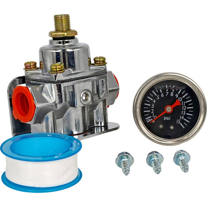 Solid Spare 12-804 Low Fuel Pressure Adjustable Regulator Gauge Kit for Holley Carburetor