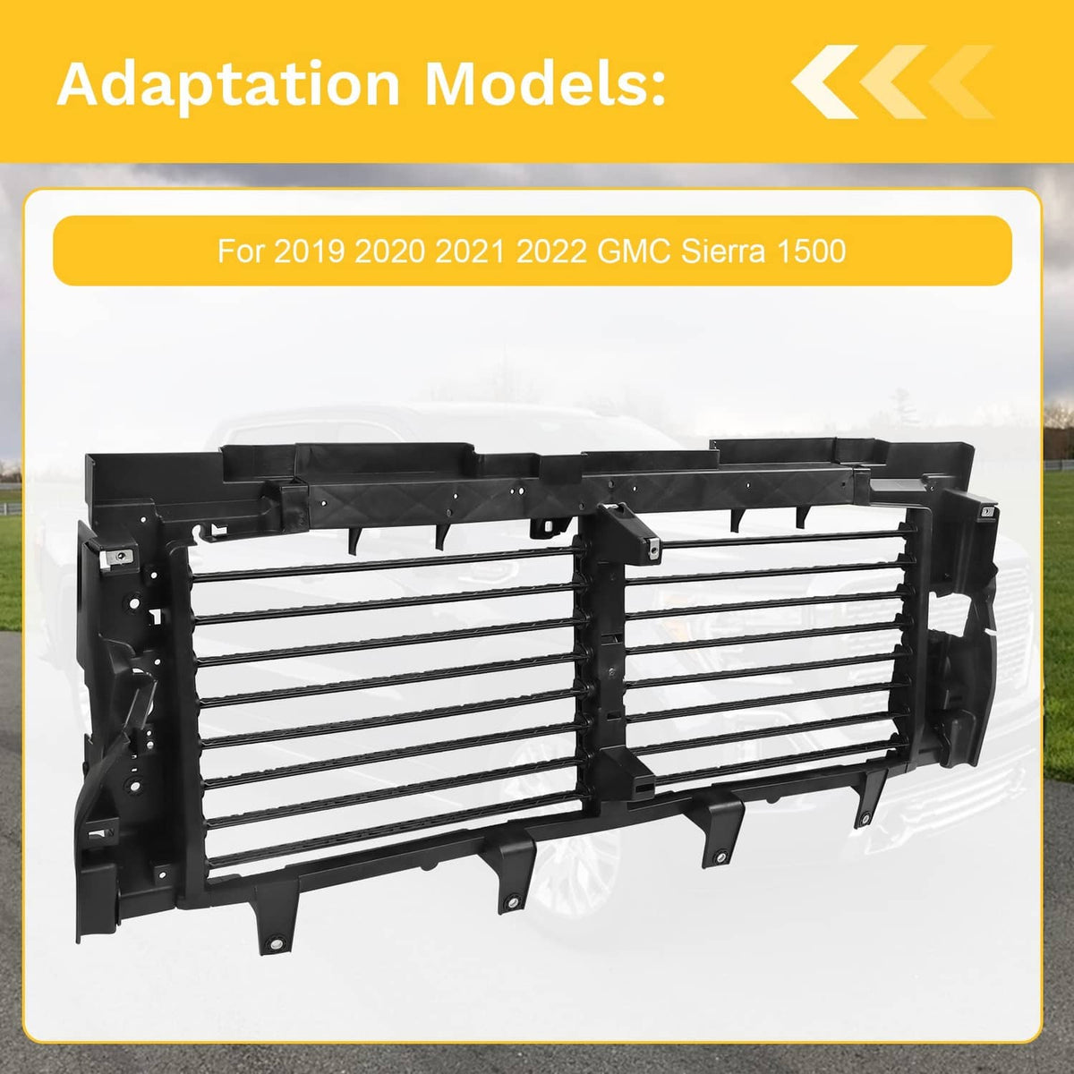 Solidspare Front Active Air Grille Shutter For 2019-2021 GMC Sierra 1500 W/Motor 84641100