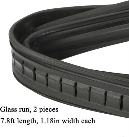 Solidspare Front Door Window Run Sweep Felts Weatherstrip Seals Kit for Chevy GMC Truck