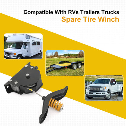 Solidspare 159056 RV Spare Tire Winch for RVs Trailers Trucks Motorhome