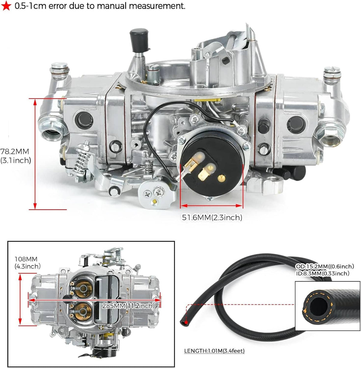 Solidspare New 4 Barrel For 650 CFM Holley Brawler Double-Pumper Carburetor Electric Choke