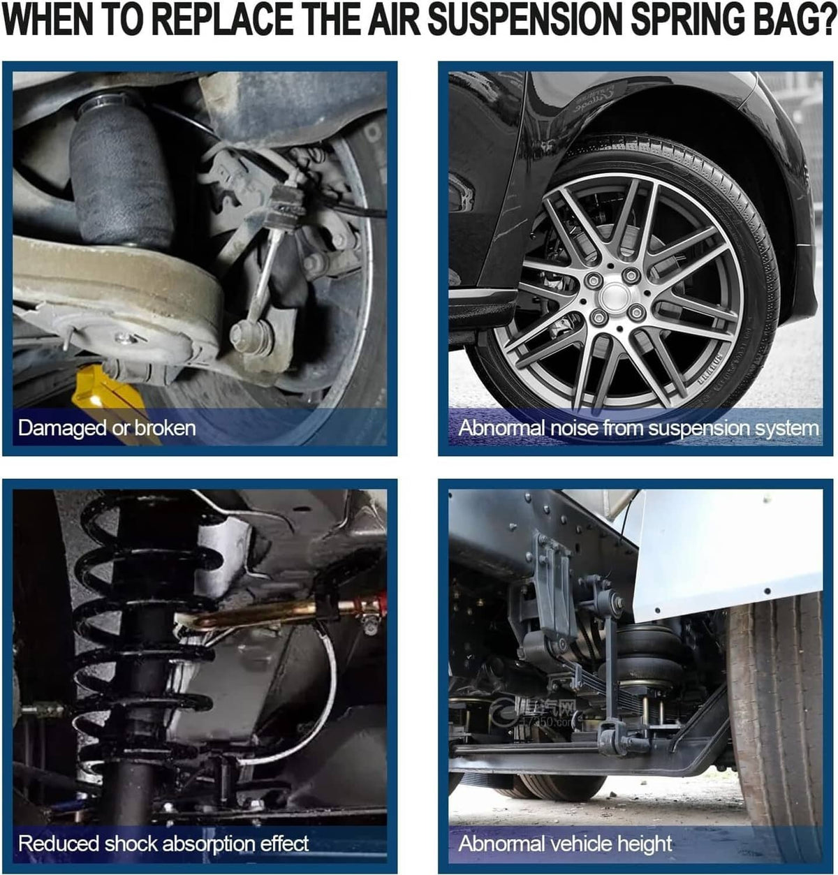 Solidspare Rear Air Suspension Spring Bags Set for W164 X164 W166 X166 ML 350 GL450 GL GLE