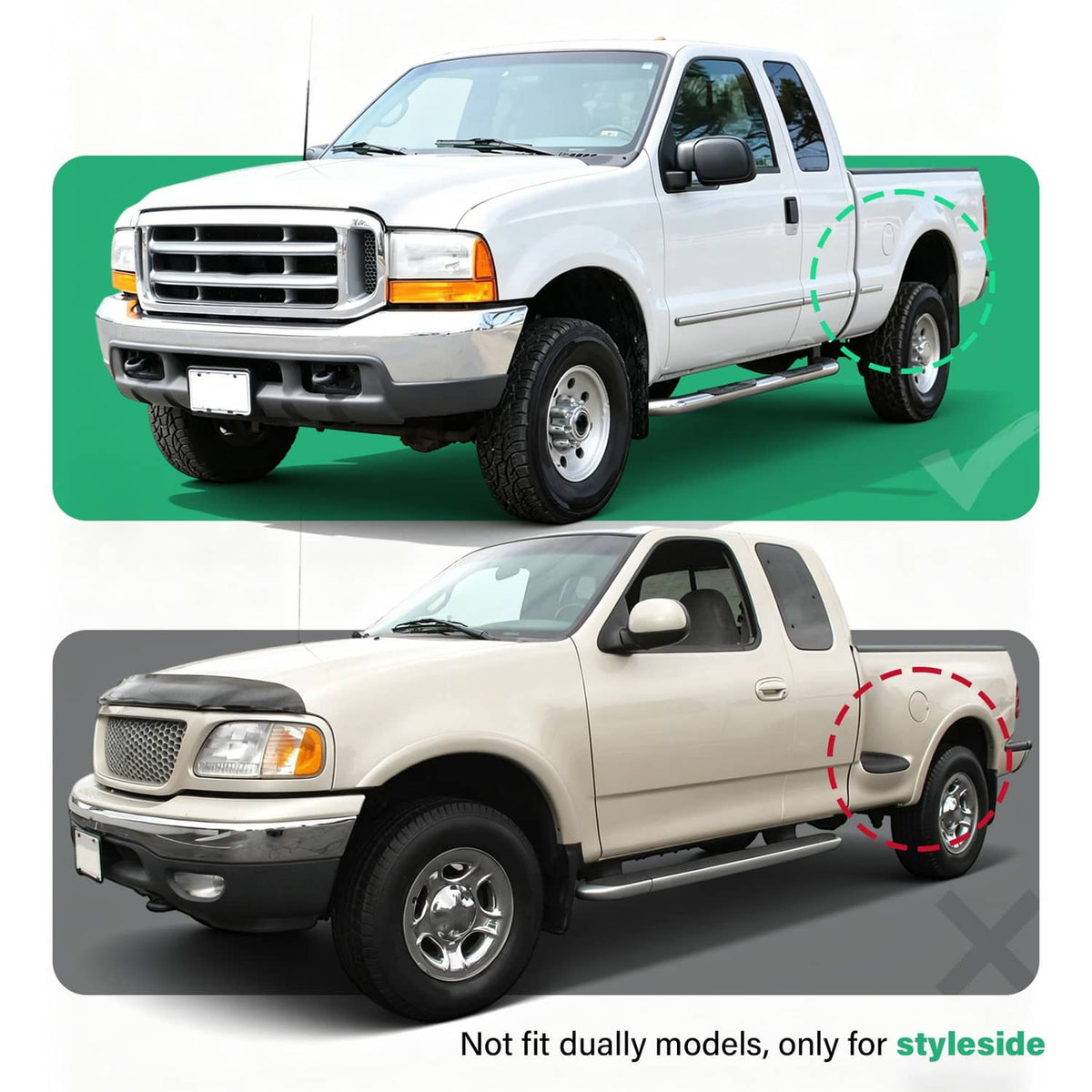 Solid Spare For Ford F-250 F-350 Super Duty 1999-2007 Wheel Fender Flares For F81Z16006AA