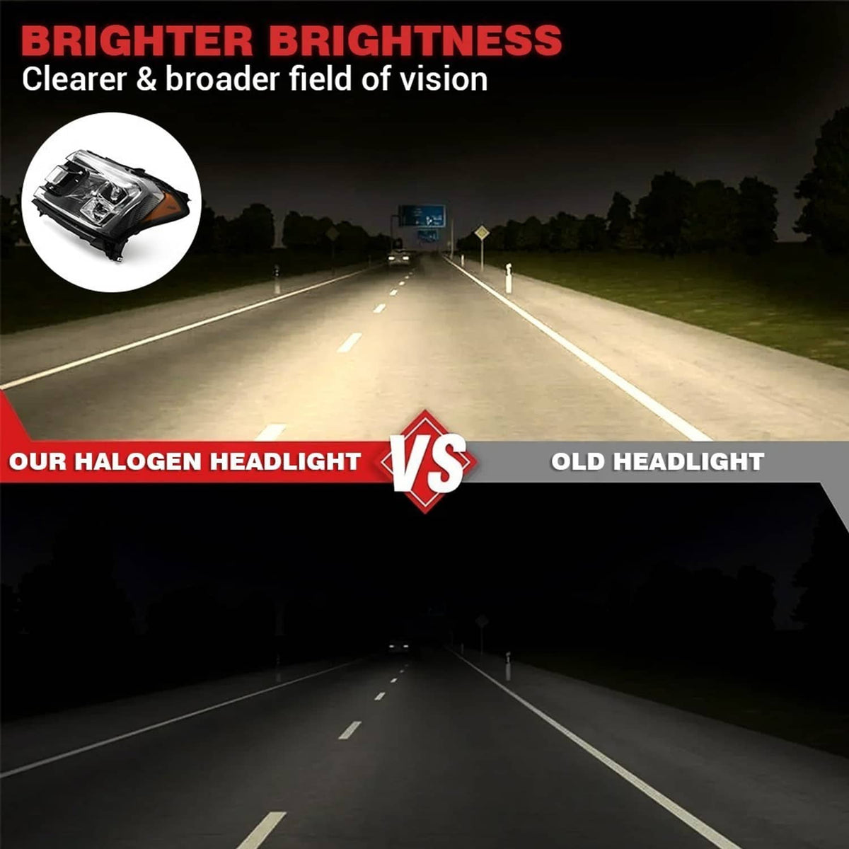 Solidspare New LED Left Right Headlight For 2018-2021 Ford Expedition JL1Z13008J JL1Z13008K