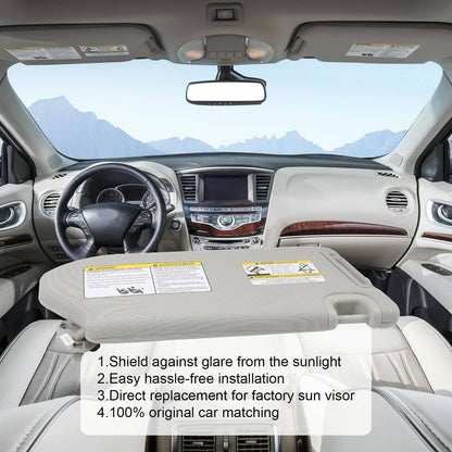 Solidspare Left Driver Side Sun Visor W/Mirror & Light For Nissan Pathfinder 2013-2018